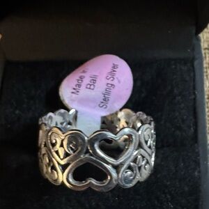 NEW sterling silver multi-heart band ring size 9